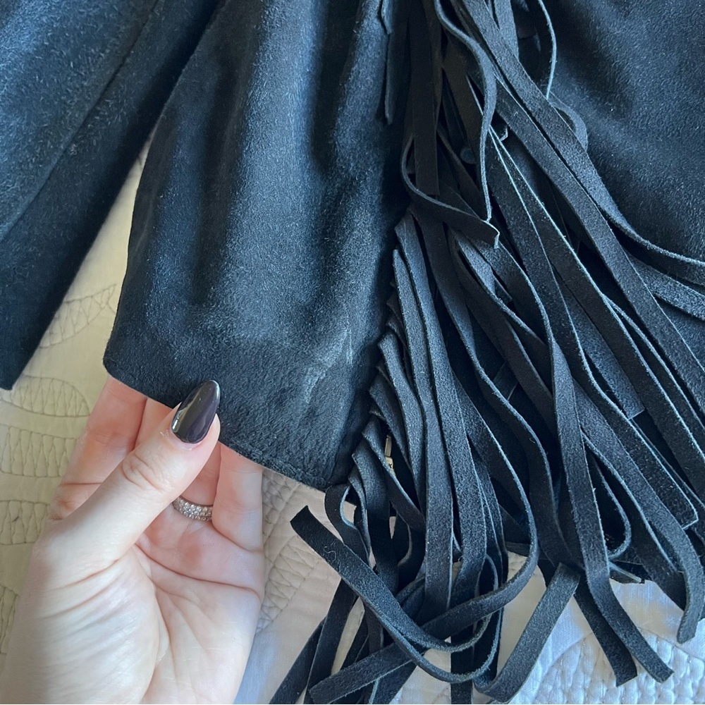 Cleobella - Everly Fringe Suede Biker Jacket - Black - Picture 14 of 14